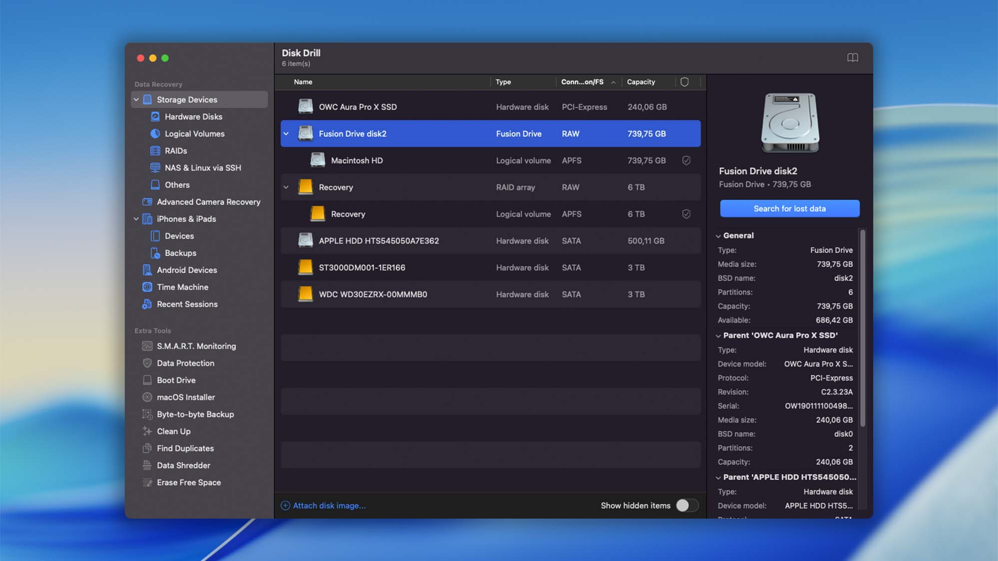 fusion drive recovery with disk drill mac step 01