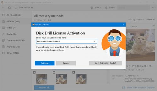 free activation code for disk drill