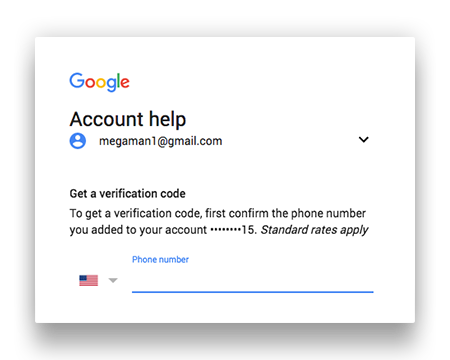 google account recovery phone number