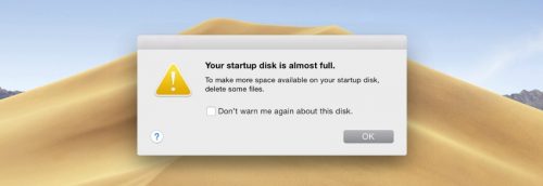 your startup disk is full