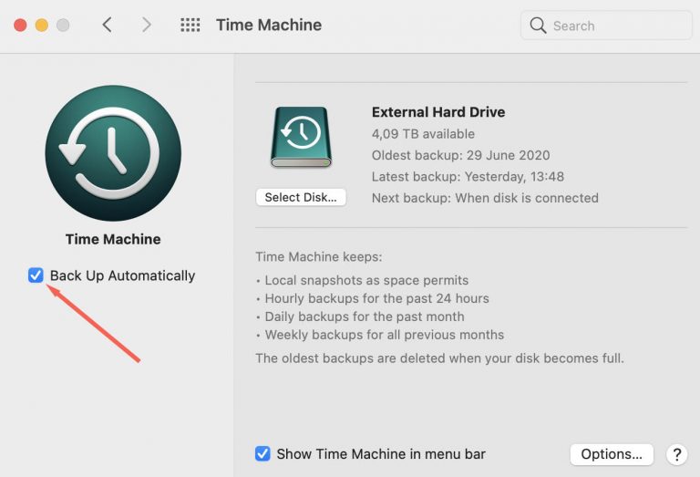 external hard drive time machine backup without erasing