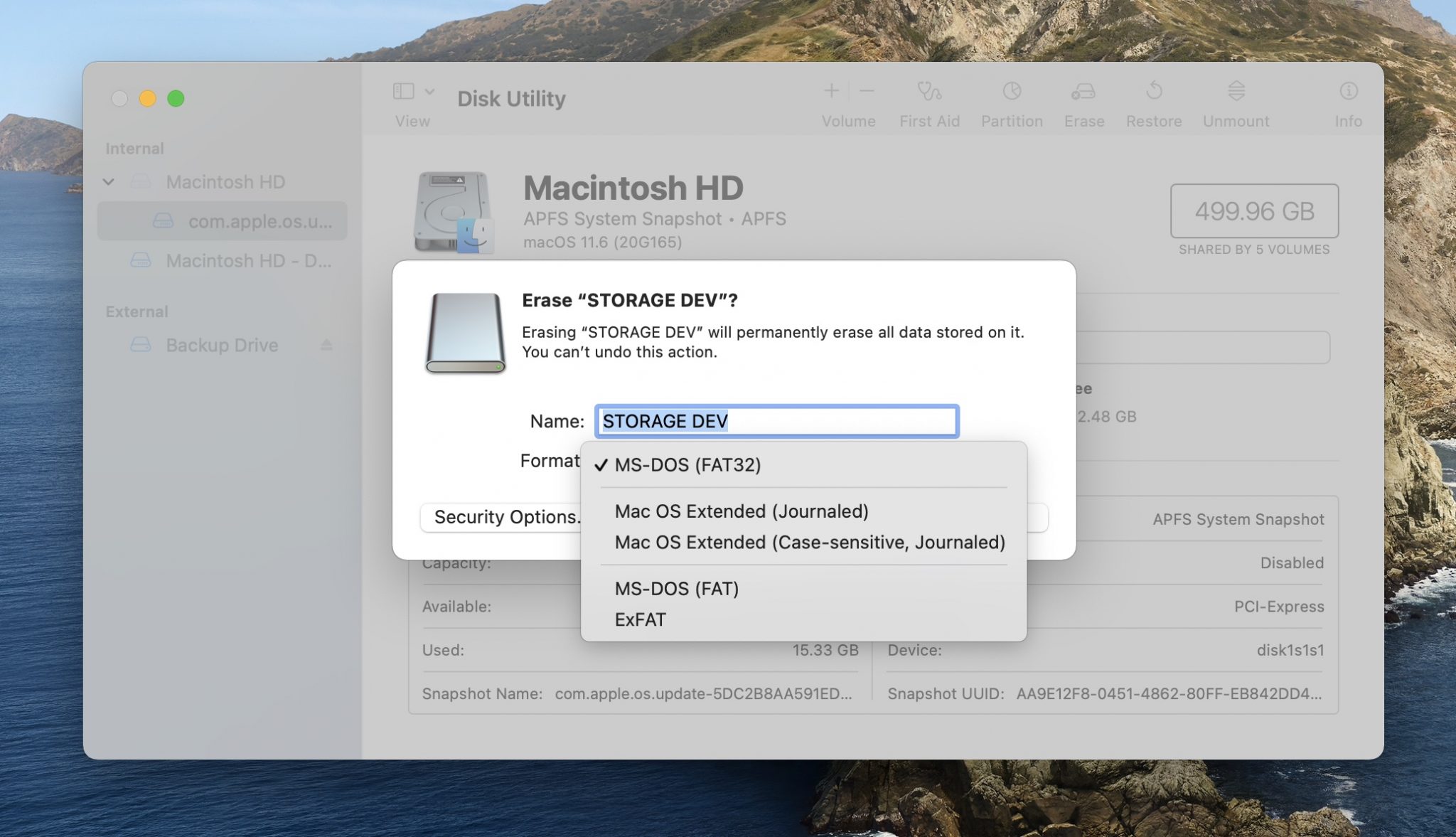 formatting usb drive on mac