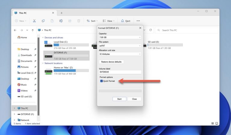 How To Format An External Drive Without Losing Data 2023   Format Ext Drive Quick Format 768x450 