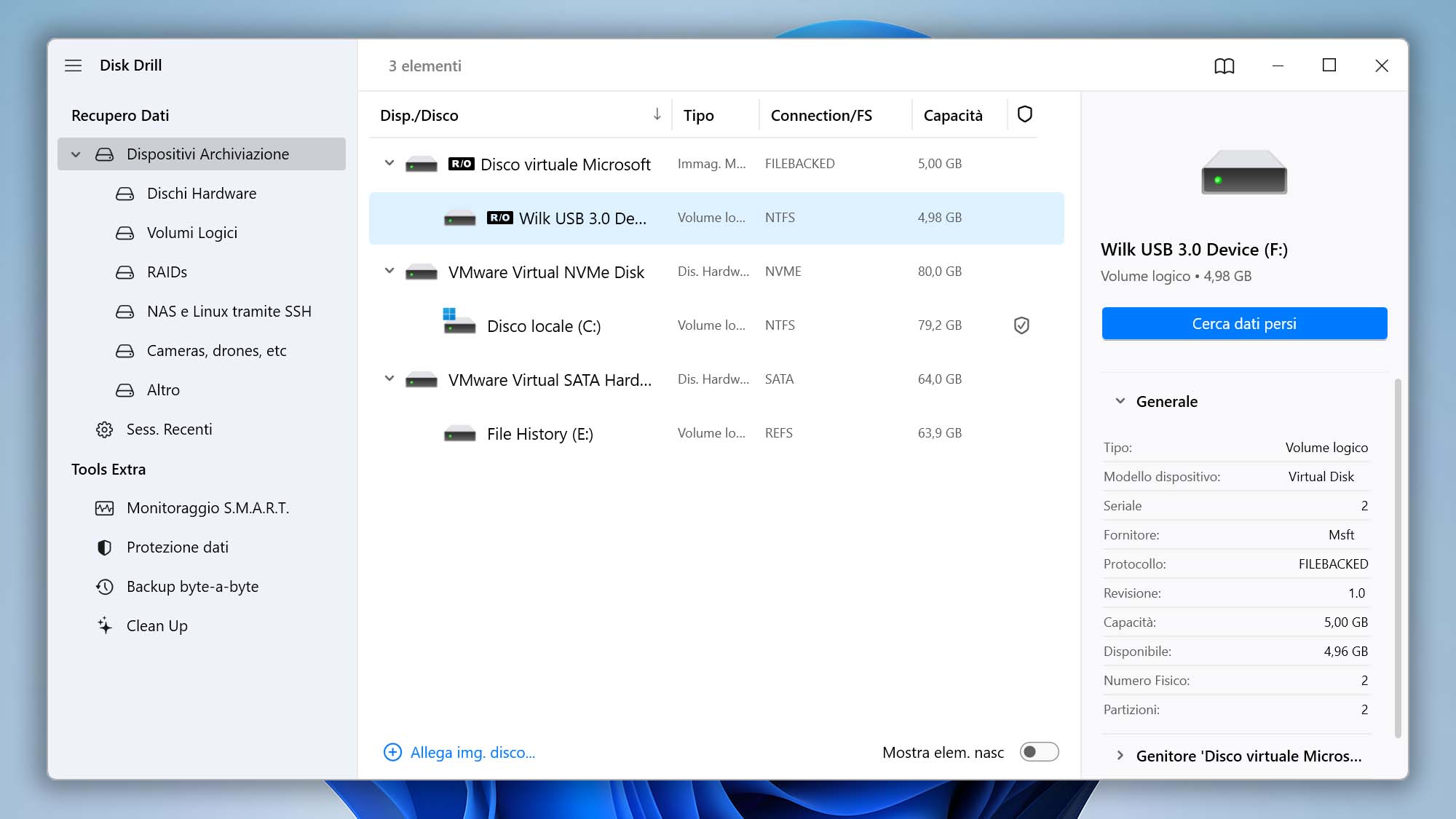 Disk Drill ha formattato un'unità flash USB Disk Drill cerca dati persi unità flash USB formattata selezionata e scansionata