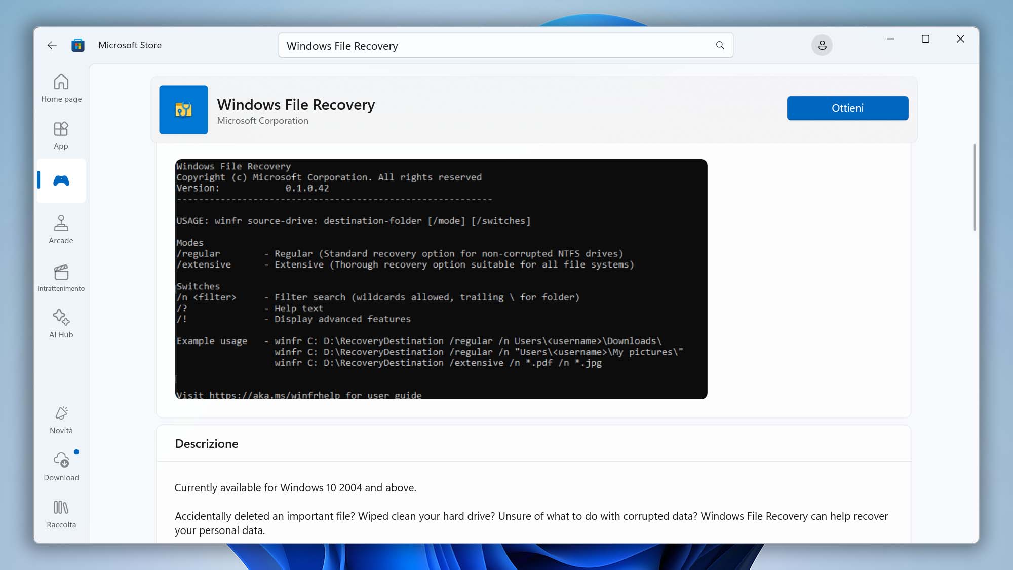 windows file recovery windows 11