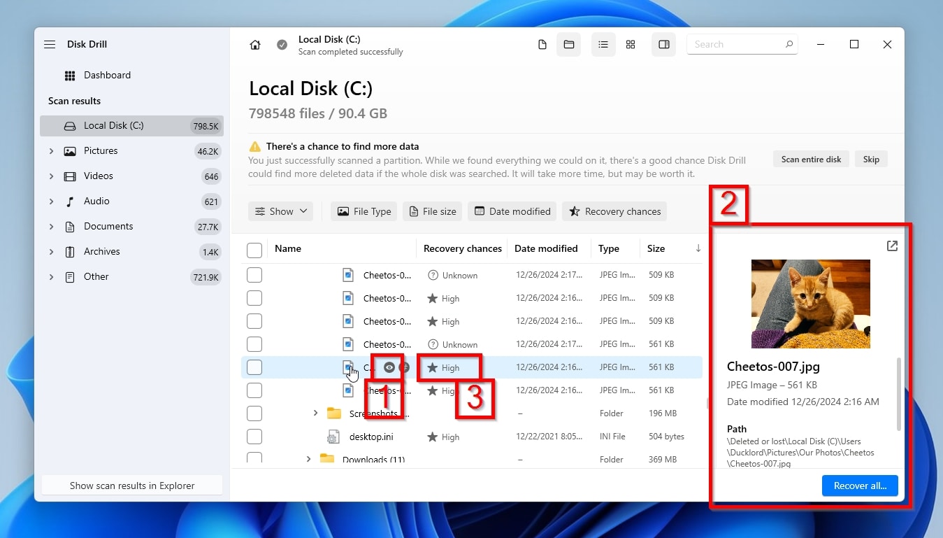 Disk Drill Preview Contents And Recovery Chances