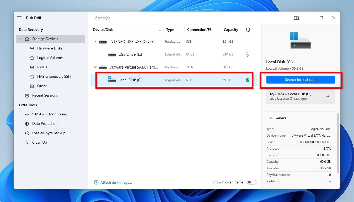 Disk Drill Select Device And Search For Lost Data