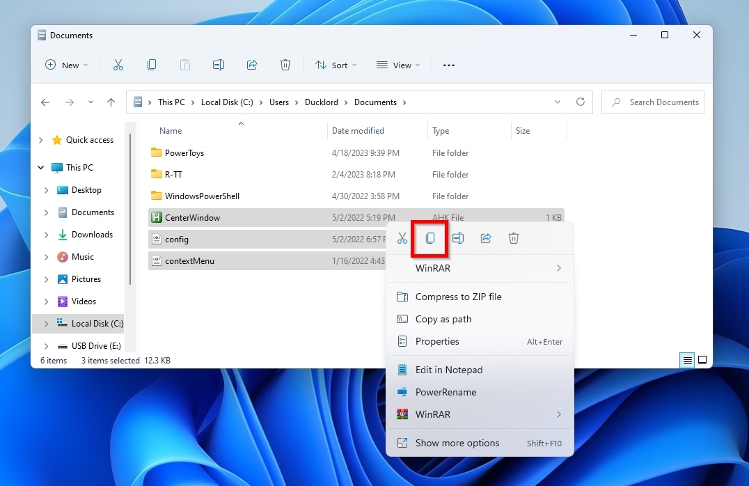 Windows Explorer User Profile Folder Documents Contents Copy