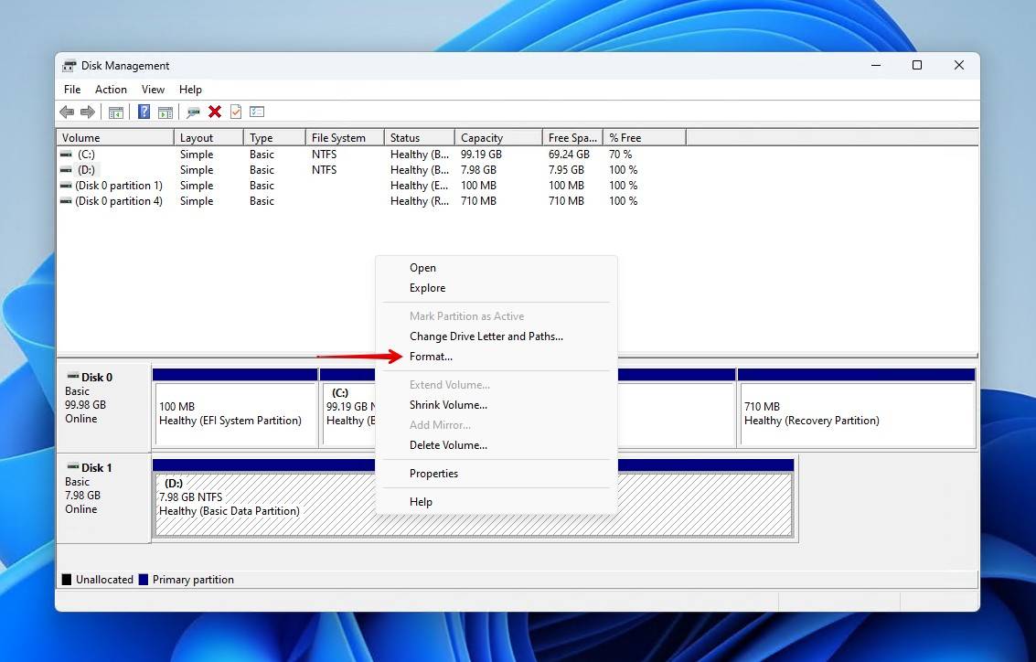 Formatting the HDD