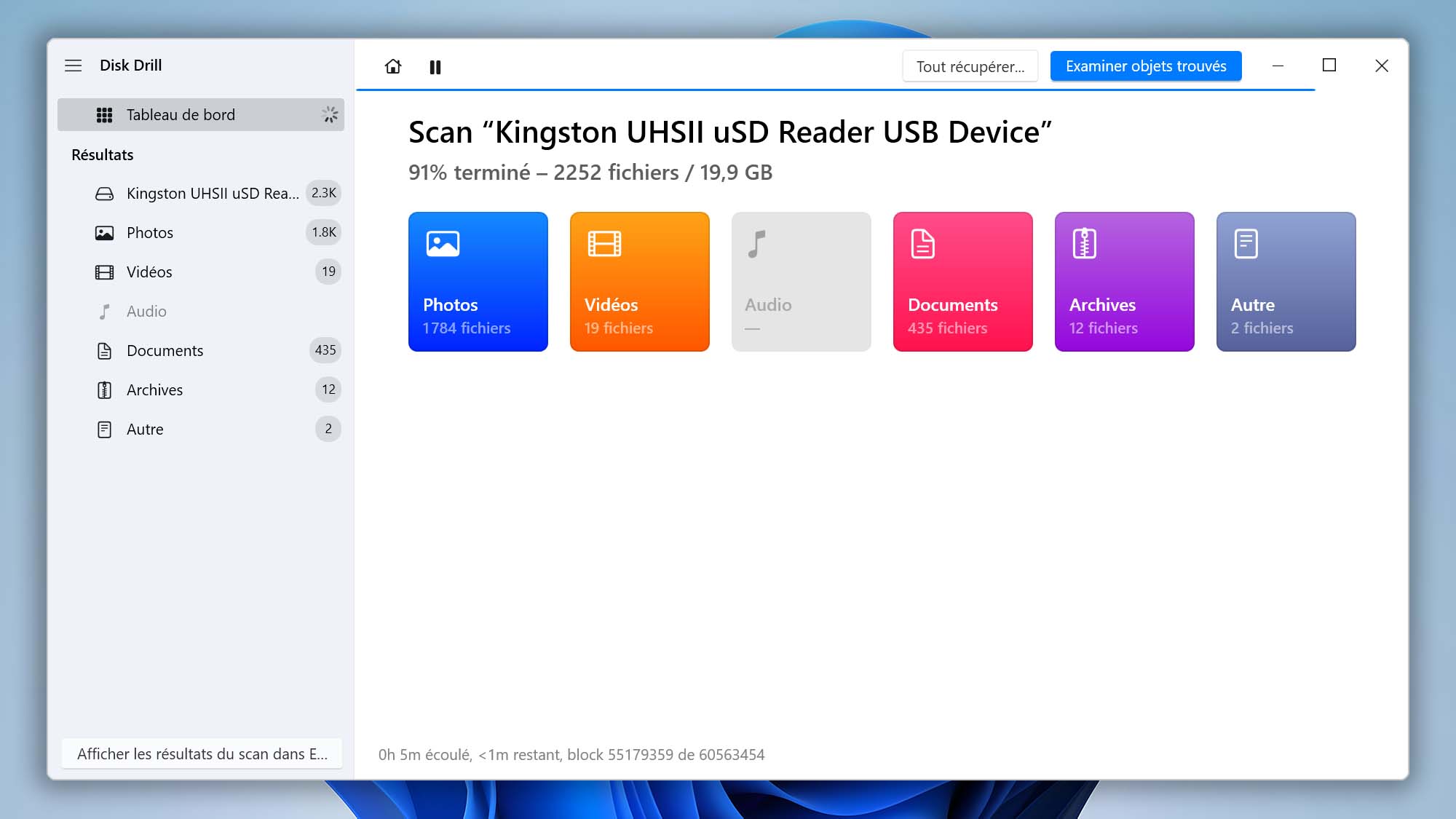disque drill formaté usb flash drive scanné
