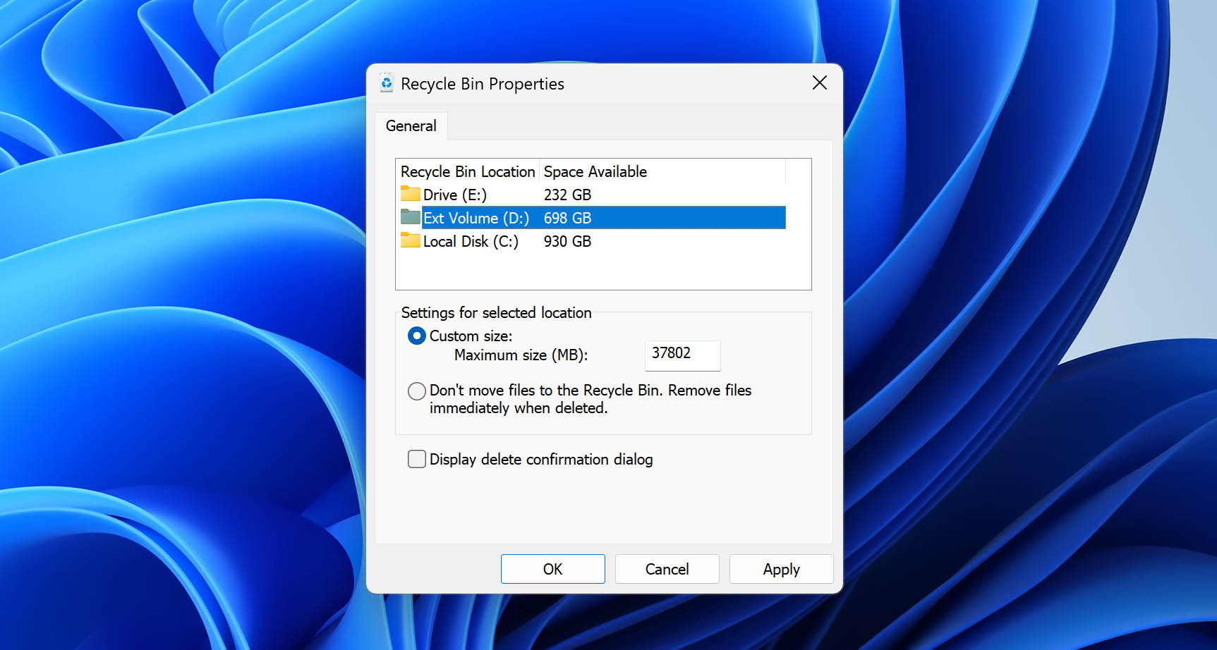 recycle bin locations on Windows