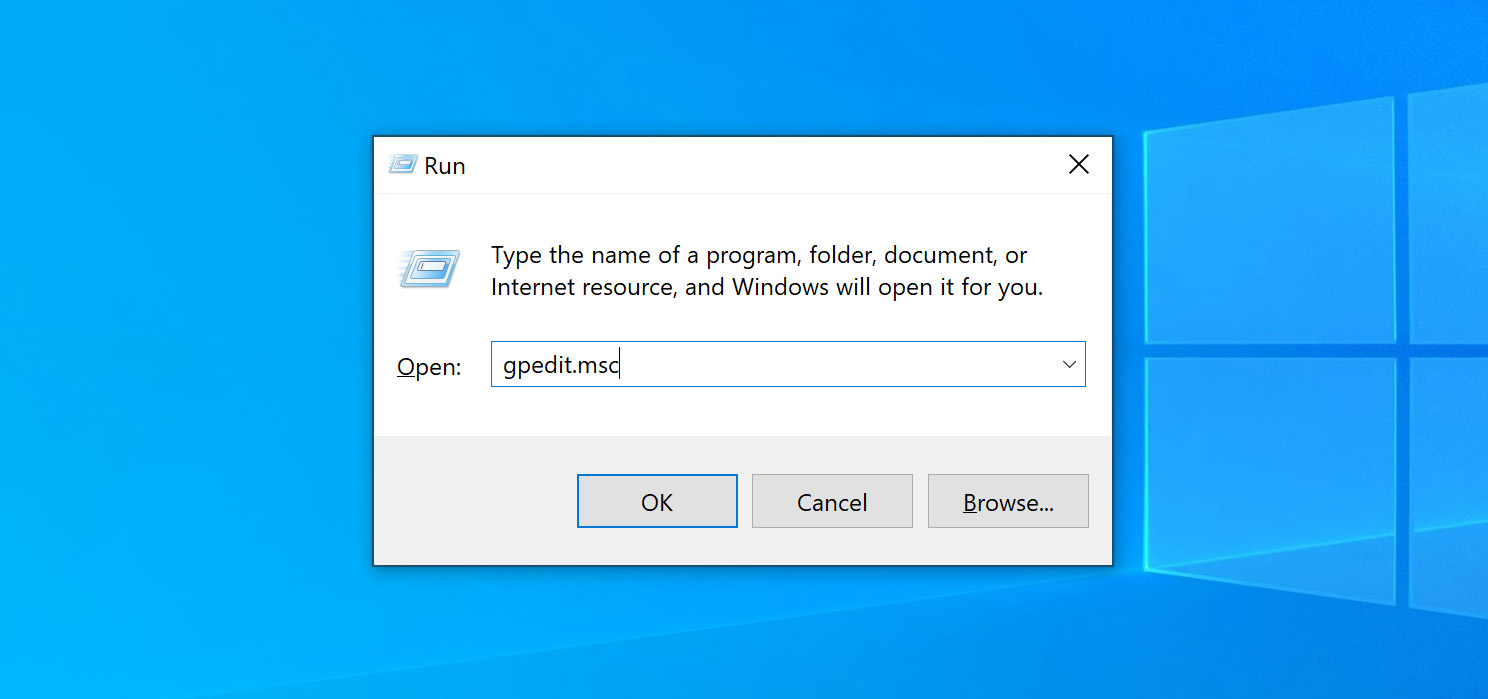 Run Group Policy Editor