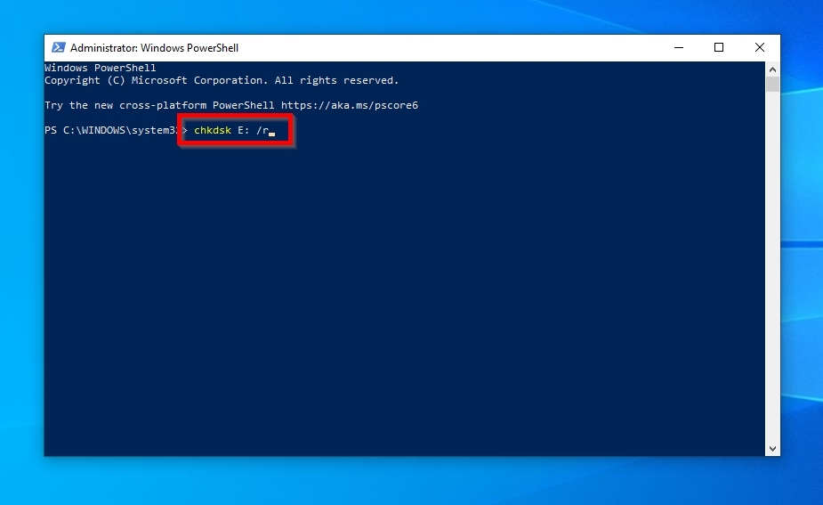 CHKDSK E R