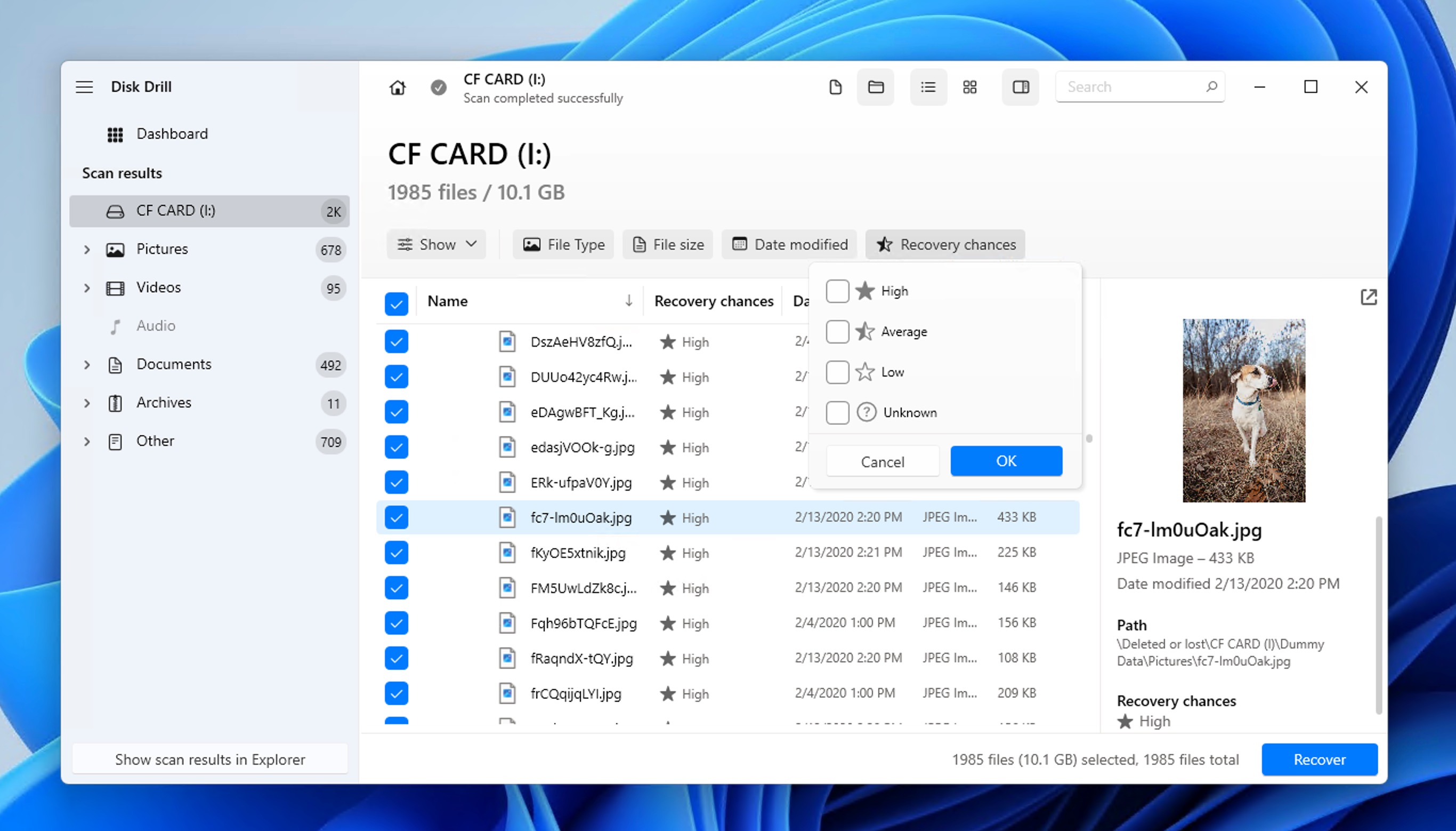 Disk Drill CF card recovery software