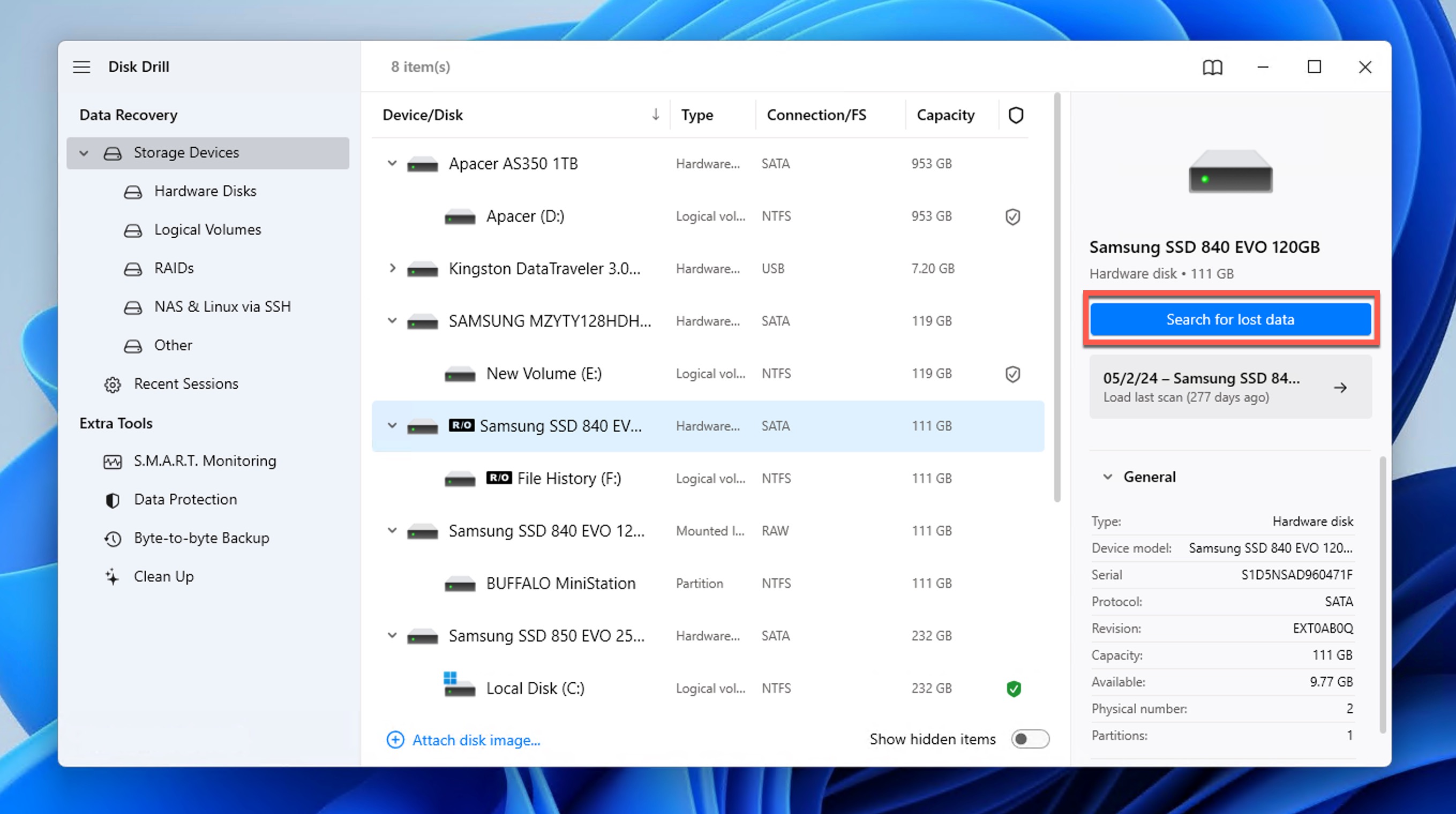 disk drill search for lost data windows