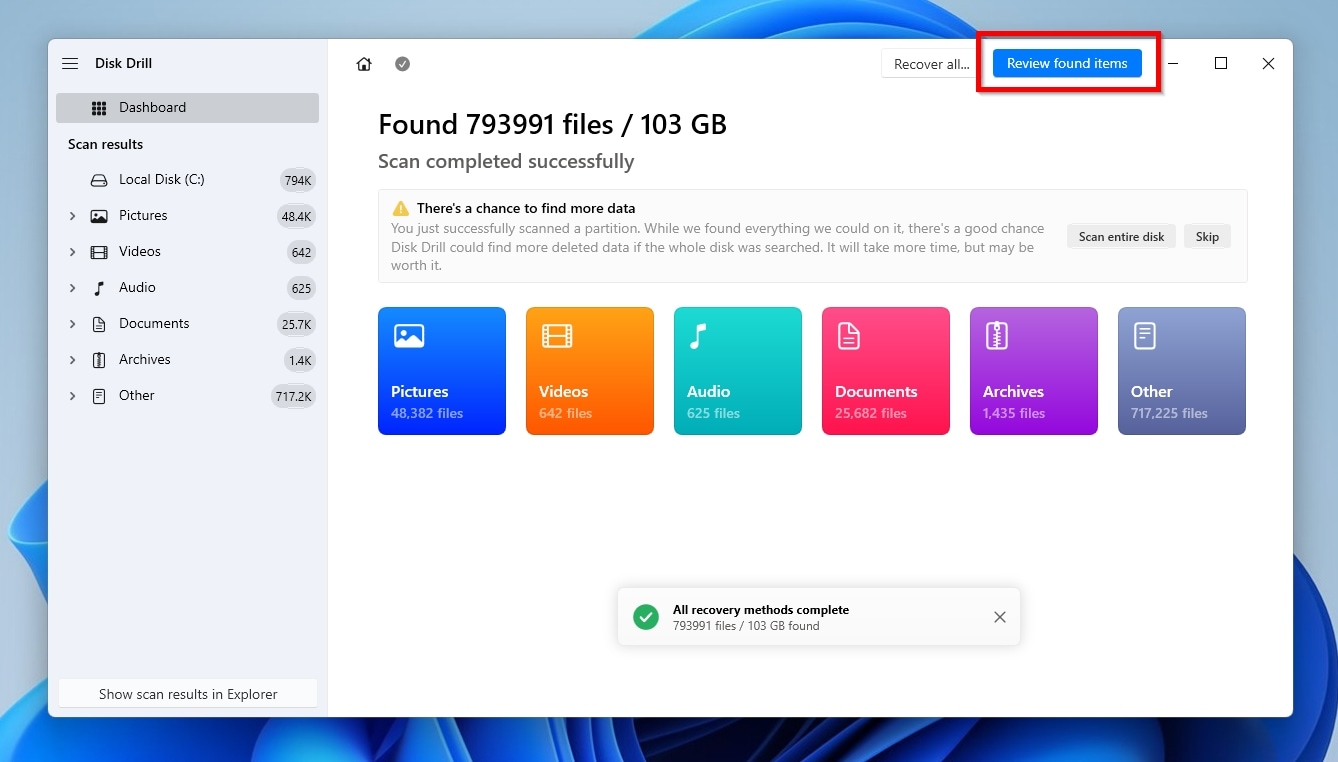 Disk Drill Review Found Items