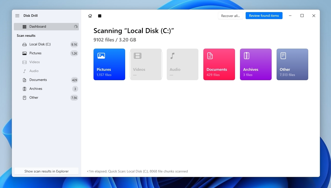 Disk Drill Scanning Disk