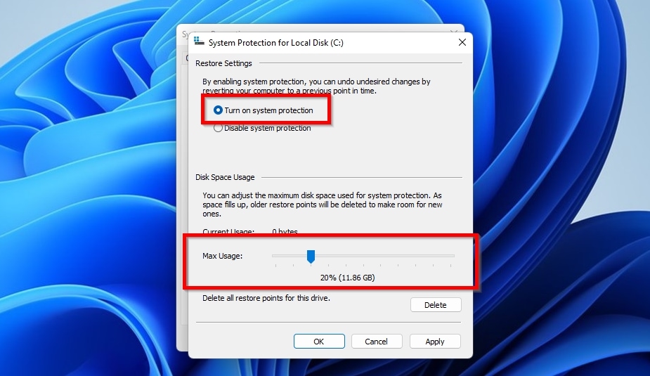 System Protection Configuration Options