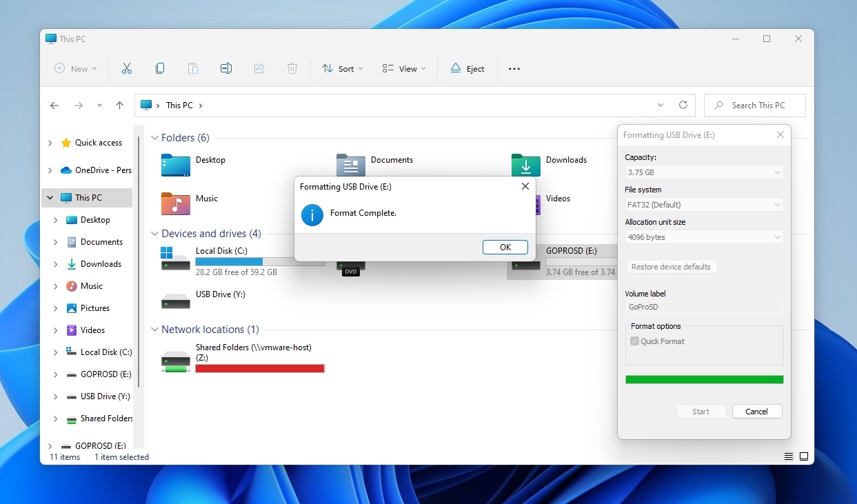 Windows11 Explorer Format Complete