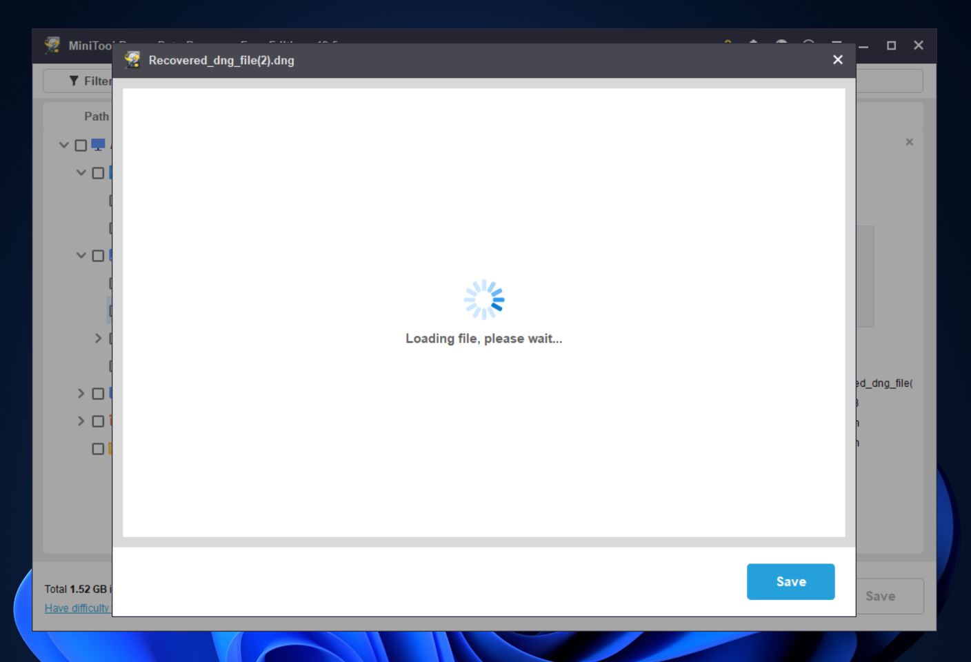 minitool preview loading