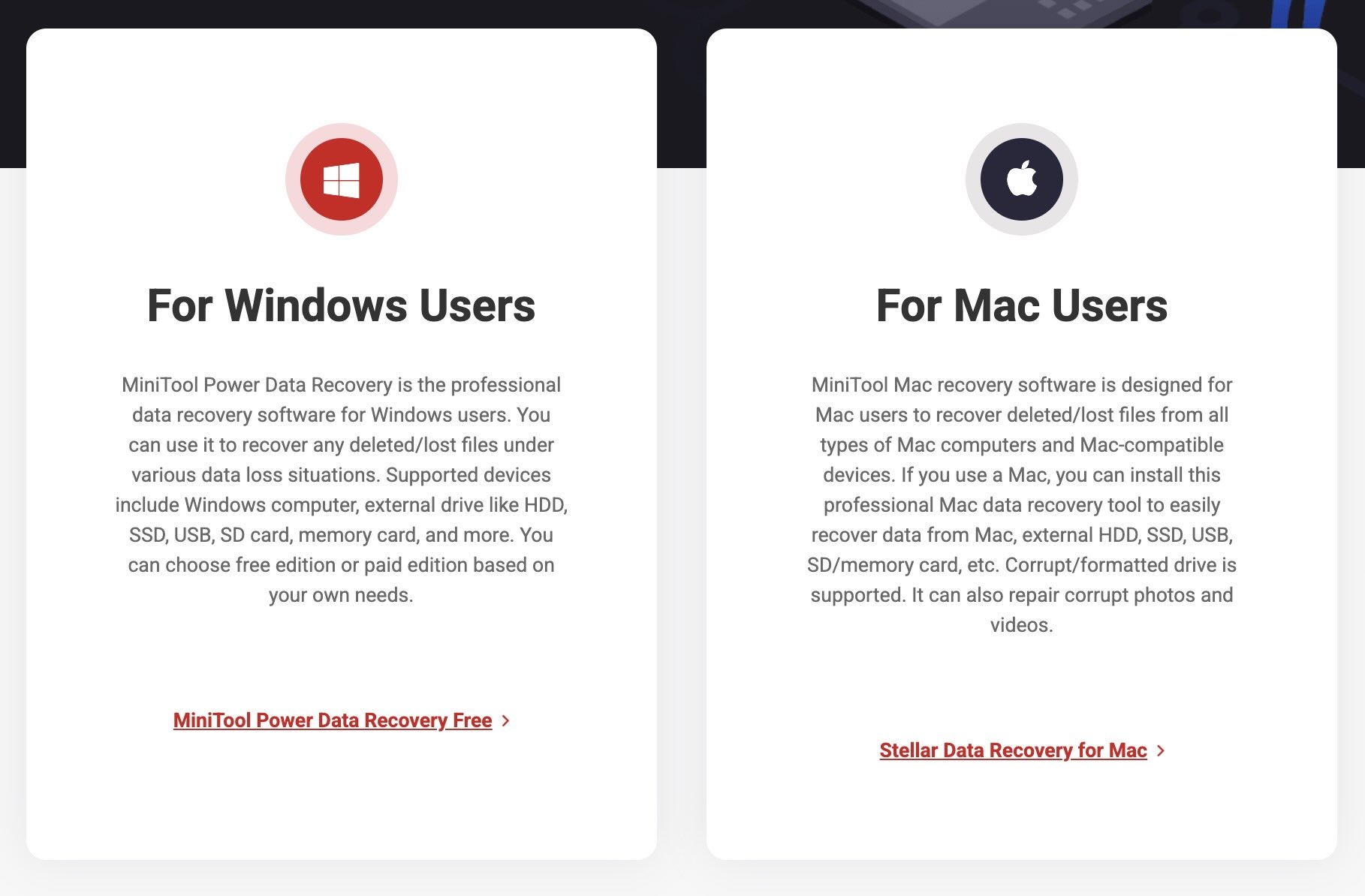 minitool OS versions