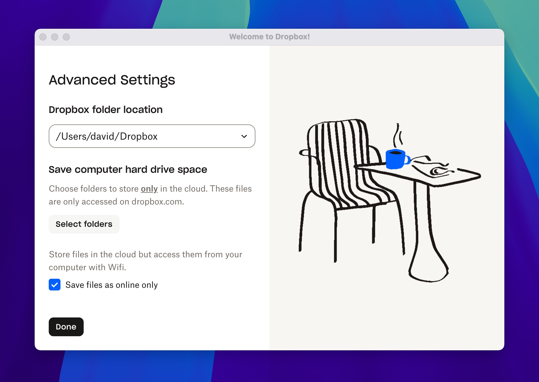 dropbox settings mac