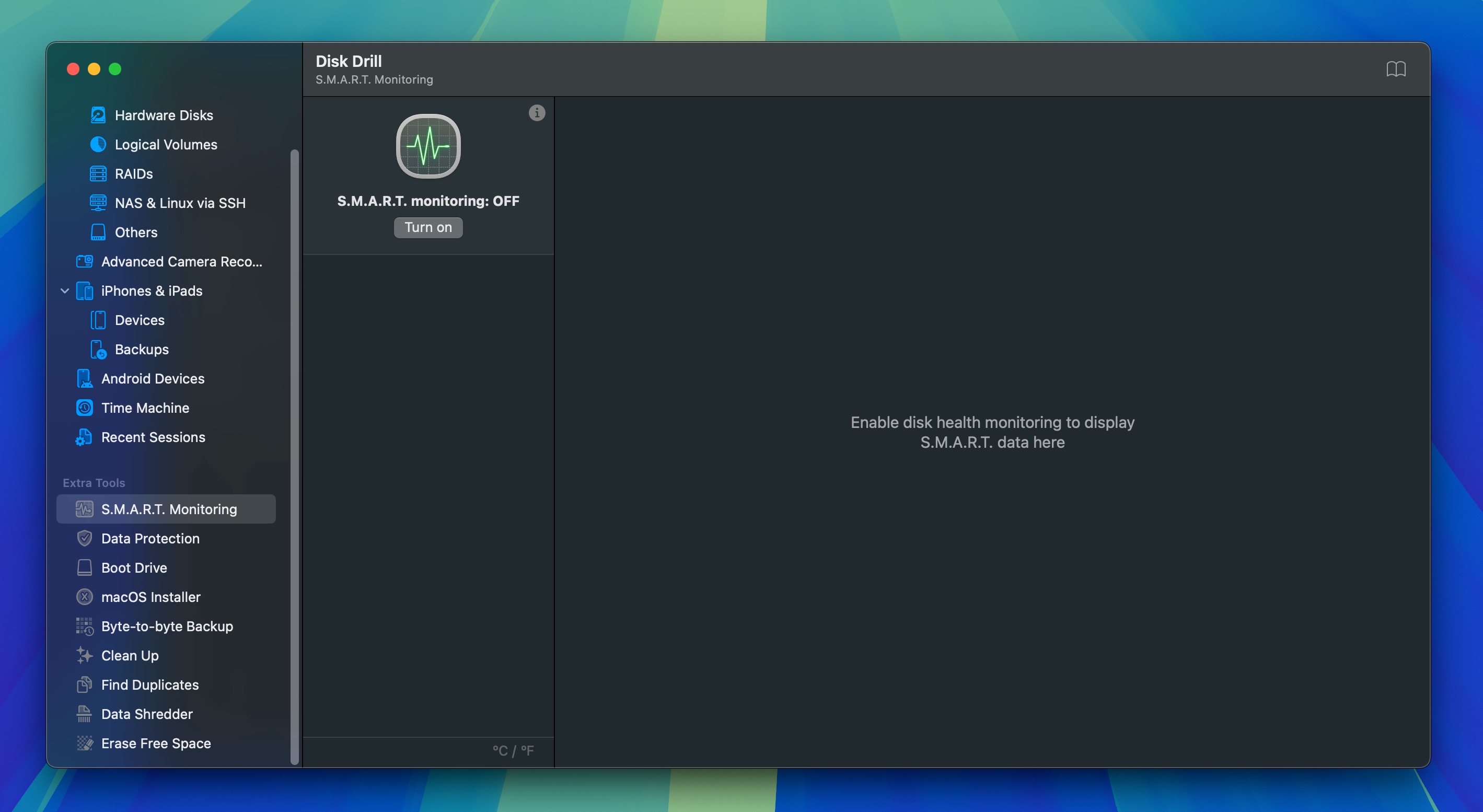 smart monitoring turn on disk drill