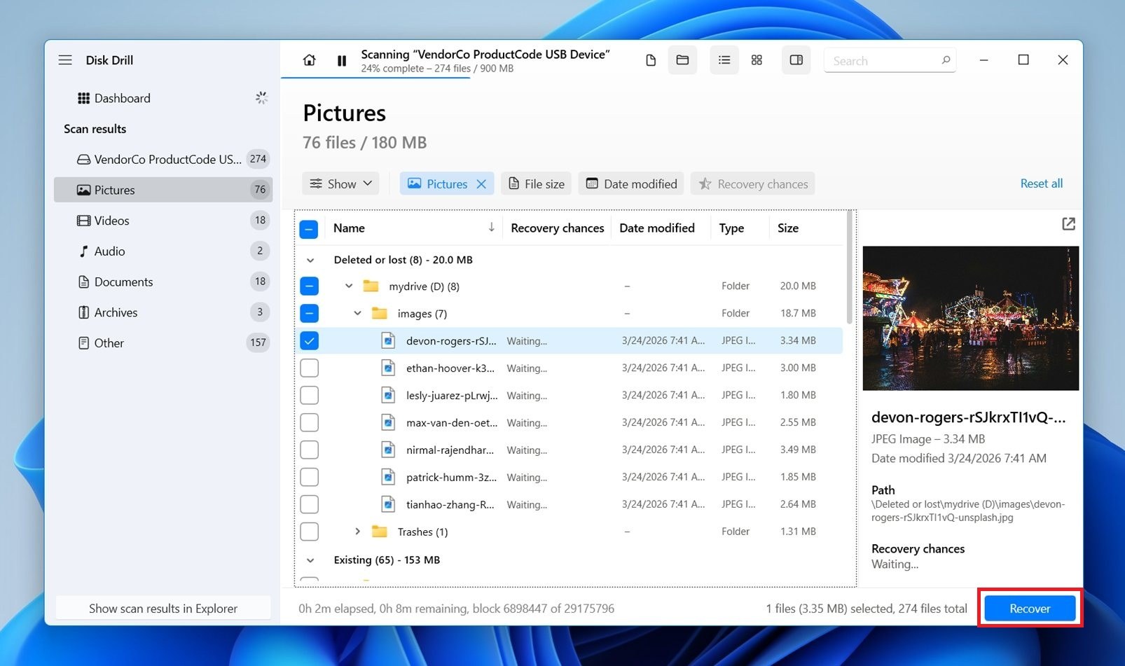 Preview the files