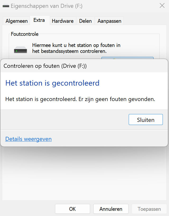 Controleer je schijf vanuit Windows Verkenner