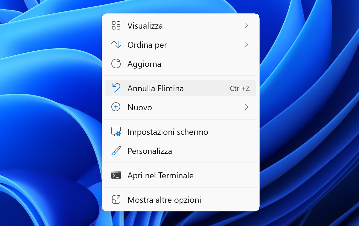 Prova la combinazione di tasti CTRL + Z