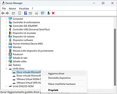 Aggiorna i Driver del Disco Rigido